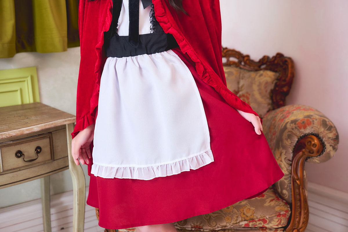 コスプレ ジュニア こども 赤ずきん COSCHU! レッドケープガール 140～150cm レッド【クリアストーン】