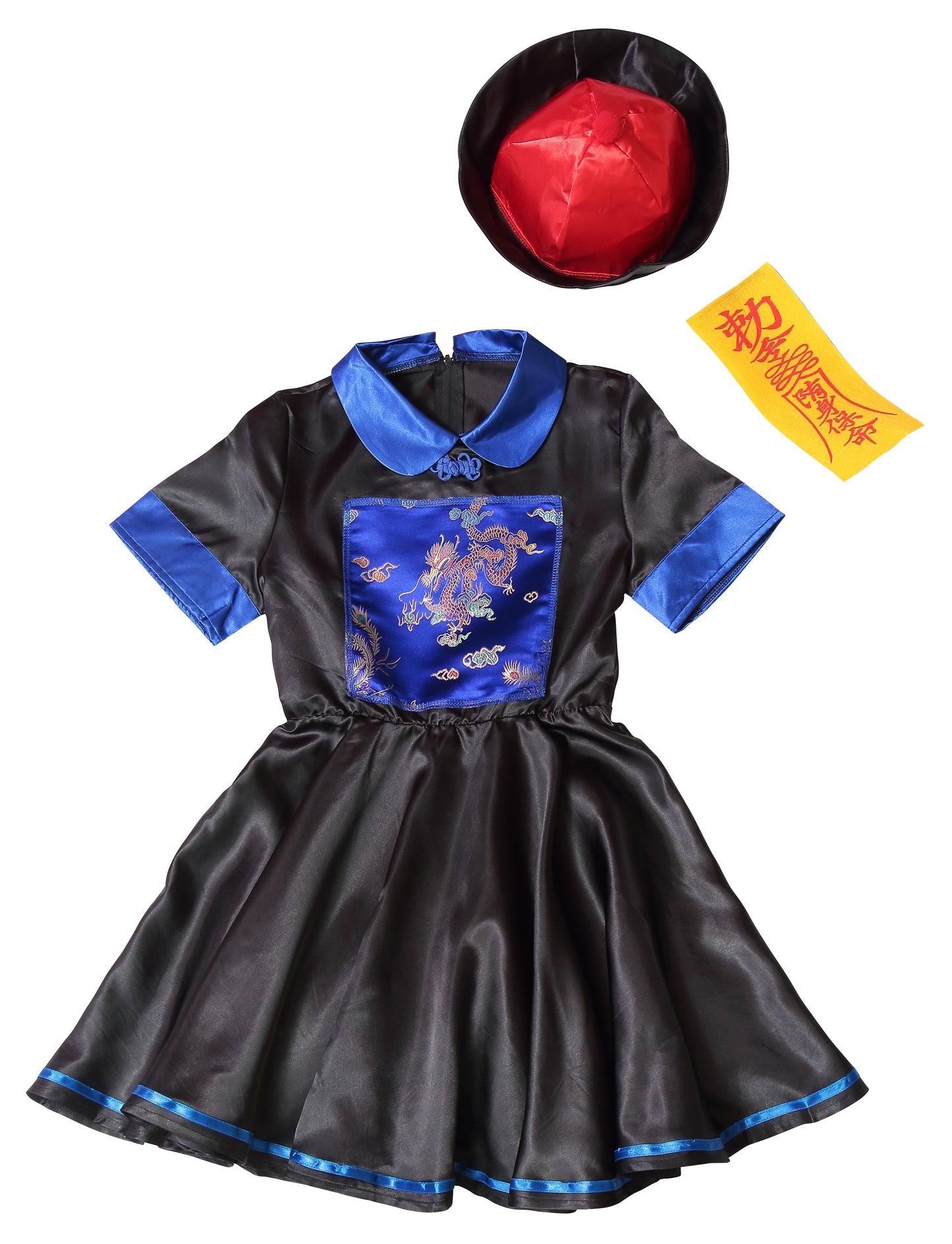 コスプレ ジュニア こども キョンシー COSCHU! キョンシーガール 140～150cm ブラック【クリアストーン】