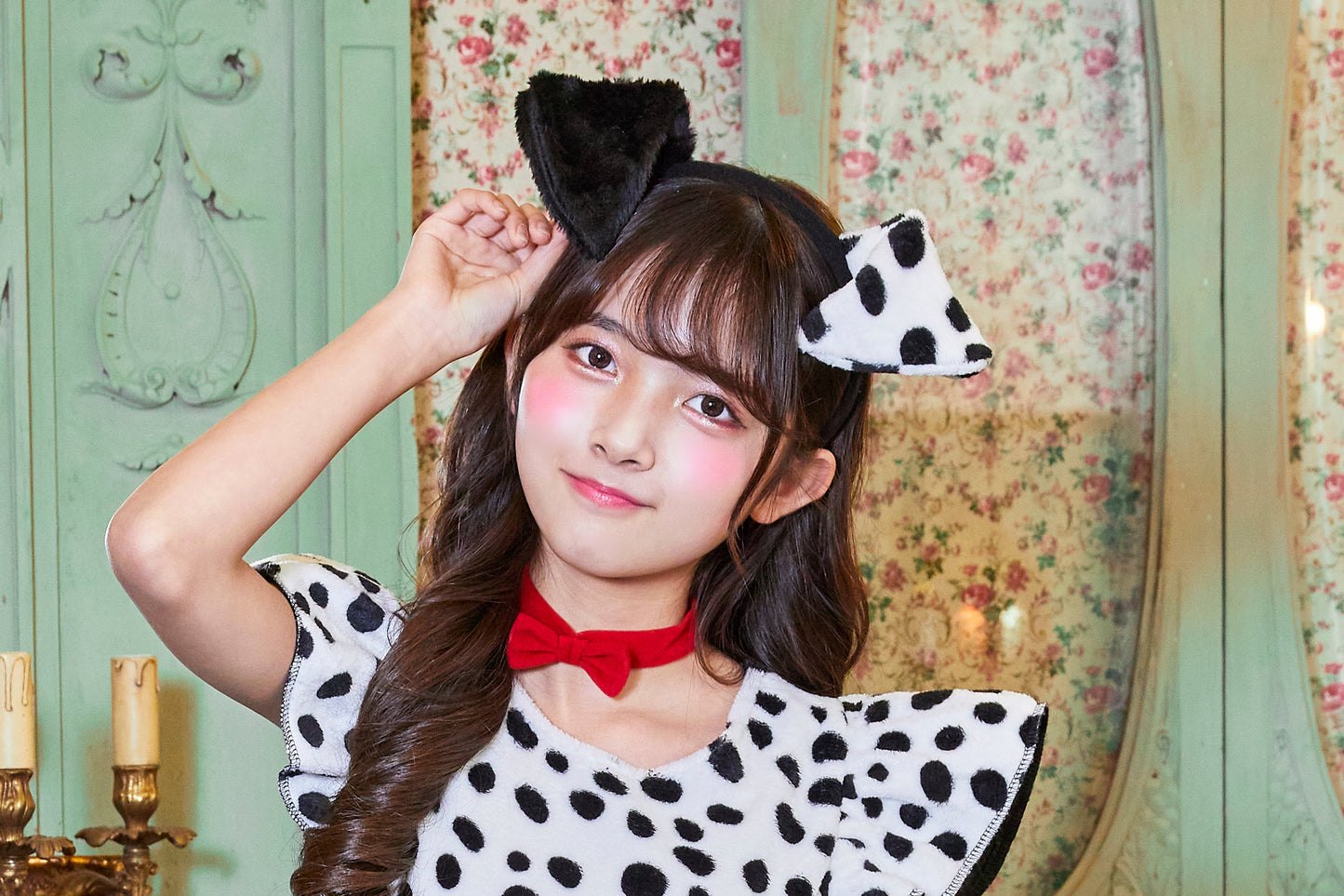 コスプレ ジュニア こども ダルメシアン COSCHU! プティダルメシアン 140～150cm ブラック【クリアストーン】