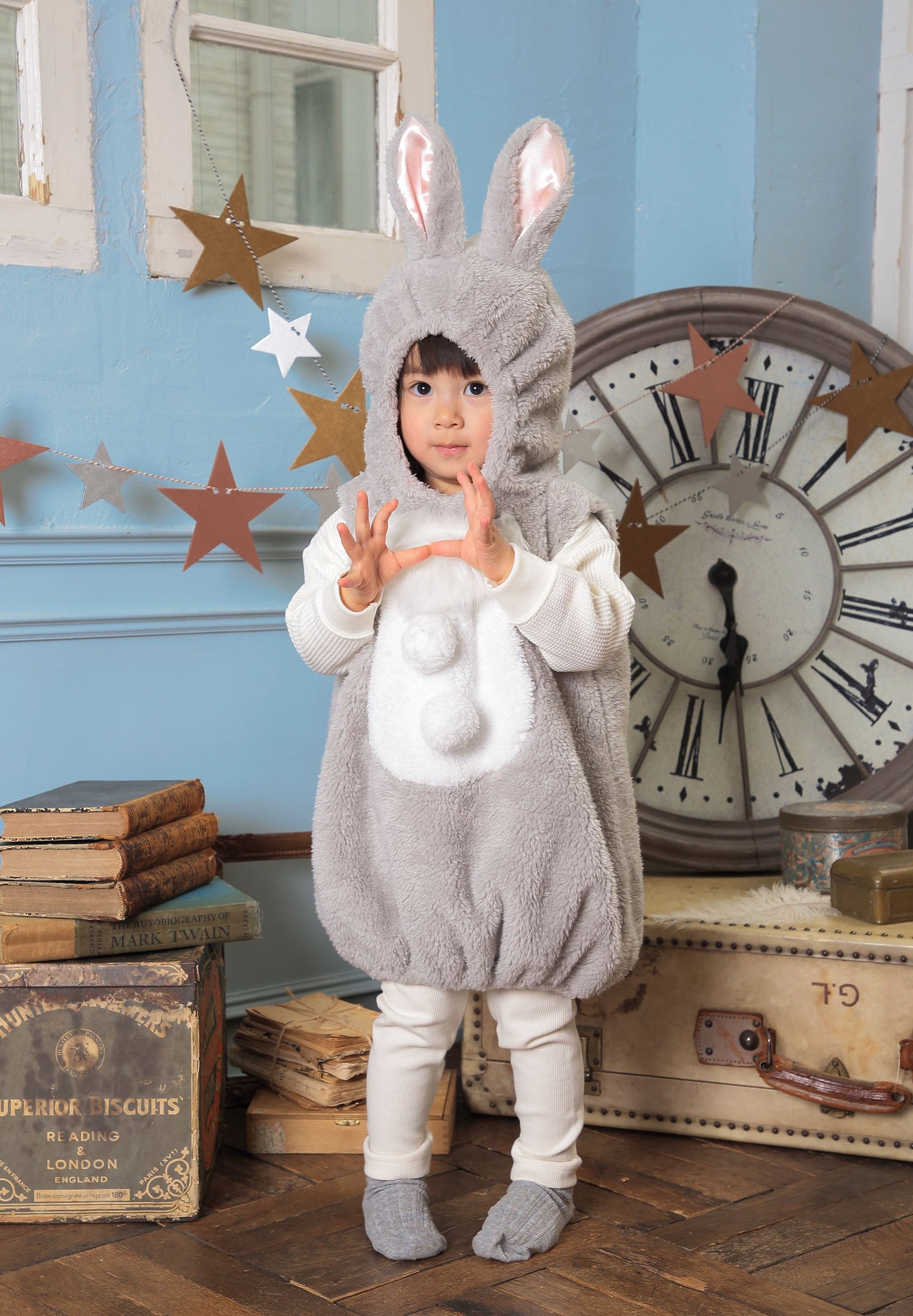 コスプレ 赤ちゃん うさぎ マシュマロベビー マシュマログレーラパン ベビー 80cm グレー【クリアストーン】