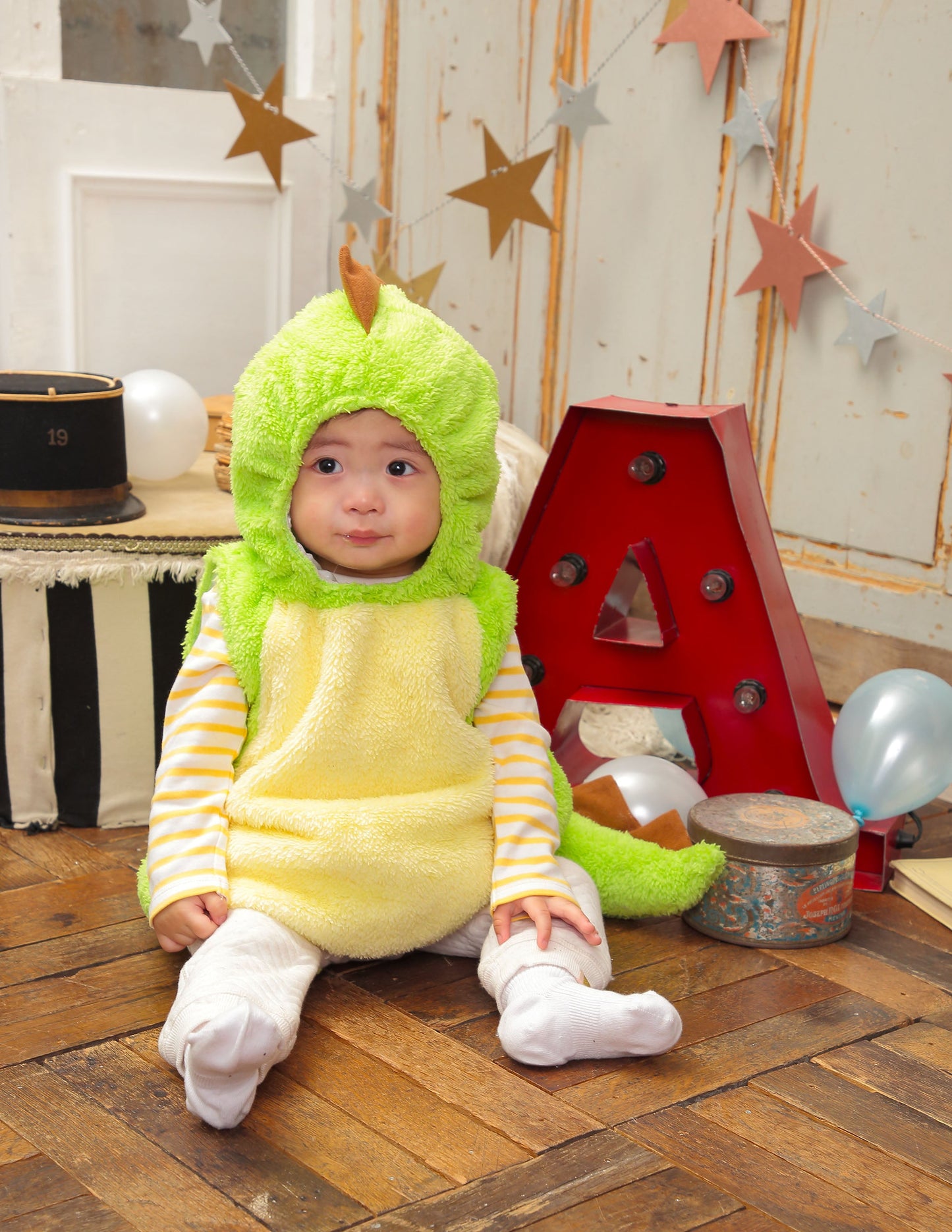 コスプレ 赤ちゃん 恐竜 マシュマロベビー マシュマロプティサウルス ベビー 80cm グリーン【クリアストーン】