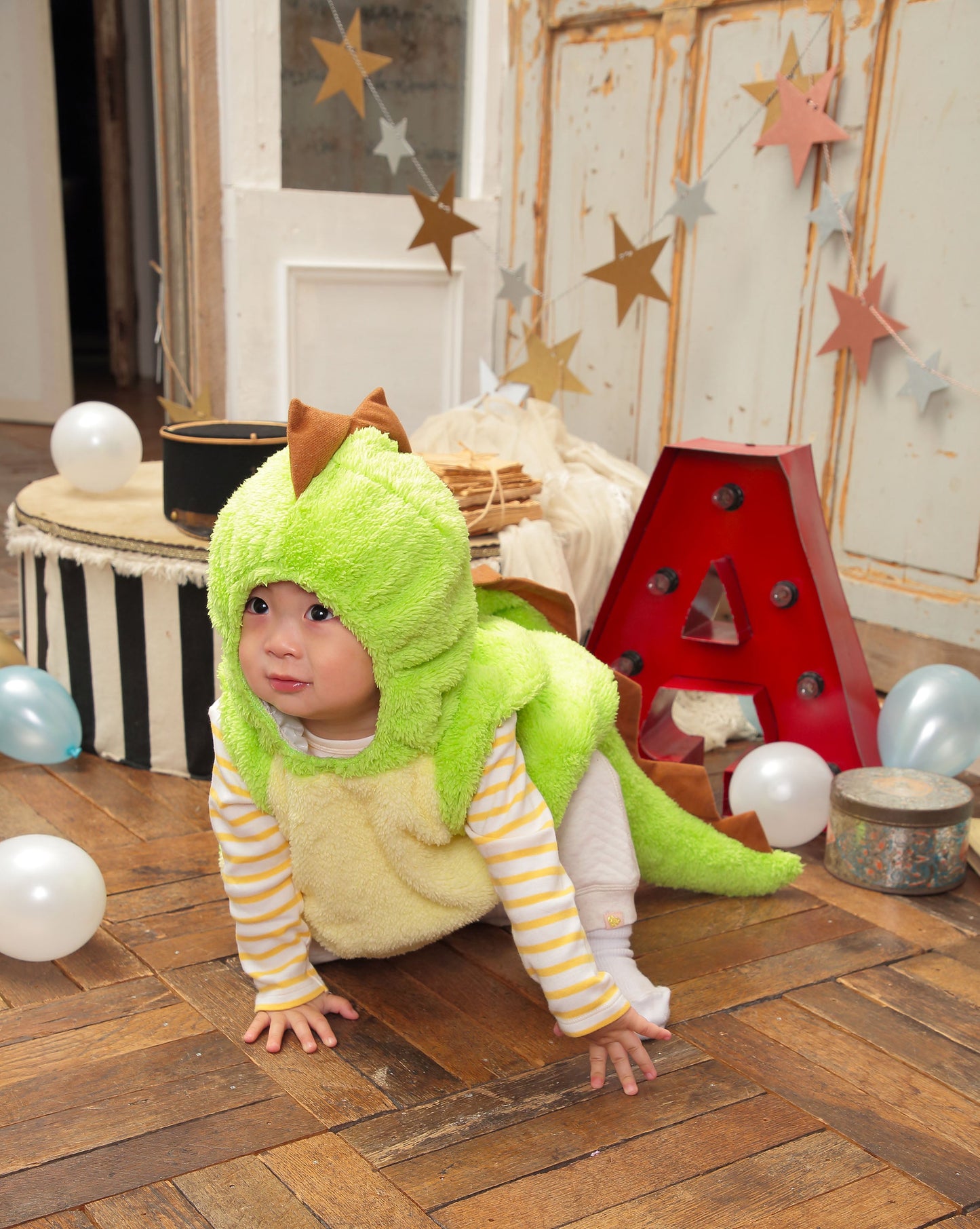 コスプレ 赤ちゃん 恐竜 マシュマロベビー マシュマロプティサウルス ベビー 80cm グリーン【クリアストーン】