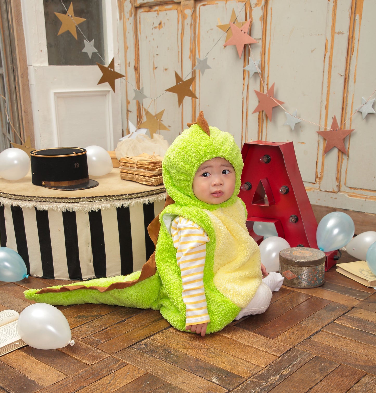 コスプレ 赤ちゃん 恐竜 マシュマロベビー マシュマロプティサウルス ベビー 80cm グリーン【クリアストーン】