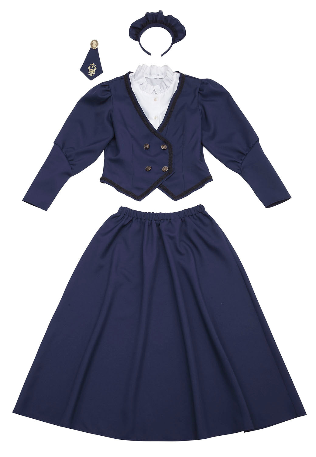 コスプレ メイド ホテルメイド レディース フリーサイズ ネイビー【クリアストーン】♡