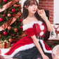 コスプレ クリスマス サンタ グランノエル グリッタードレスサンタ レディース フリーサイズ レッド【クリアストーン】♡