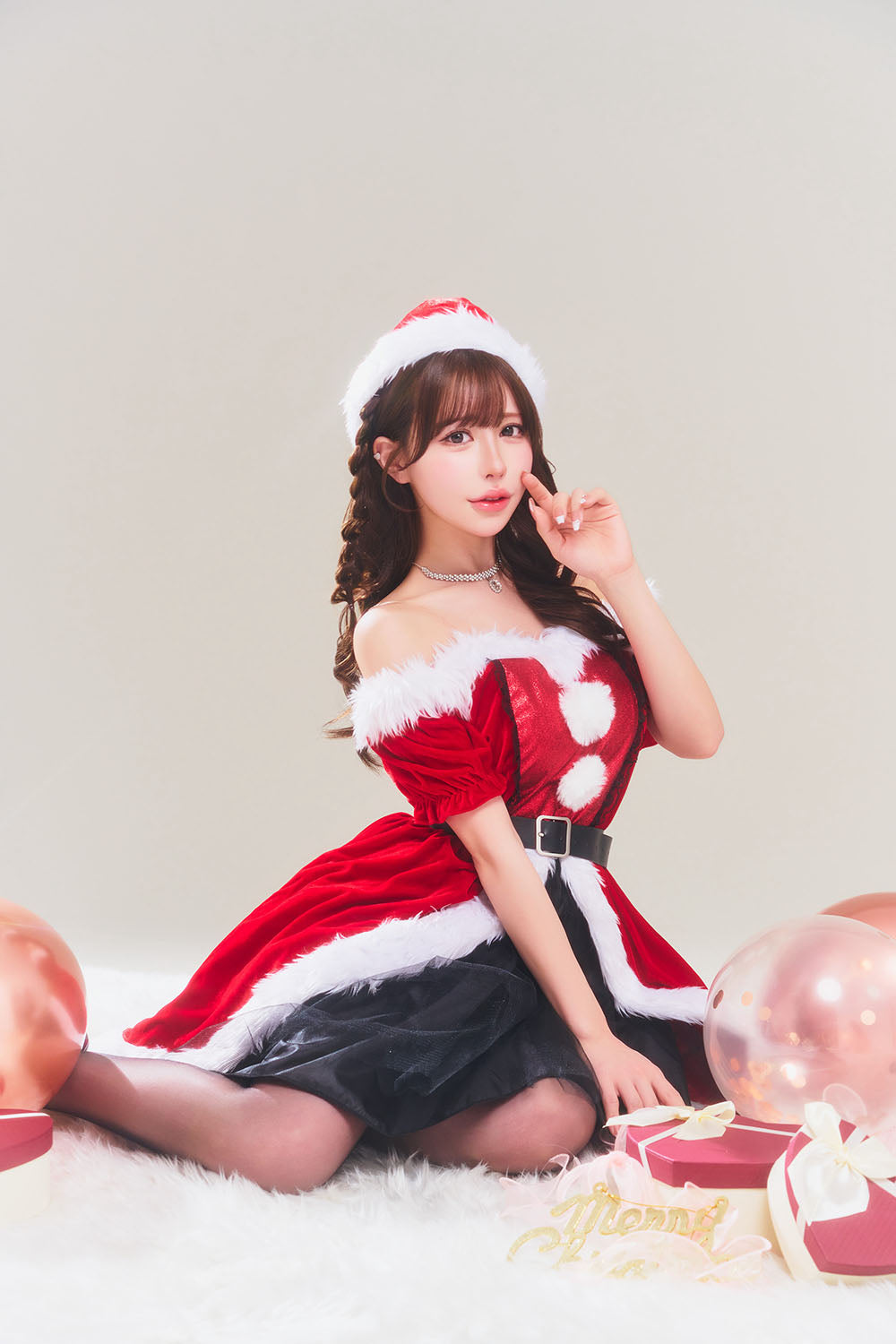 コスプレ クリスマス サンタ グランノエル グリッタードレスサンタ レディース フリーサイズ レッド【クリアストーン】♡