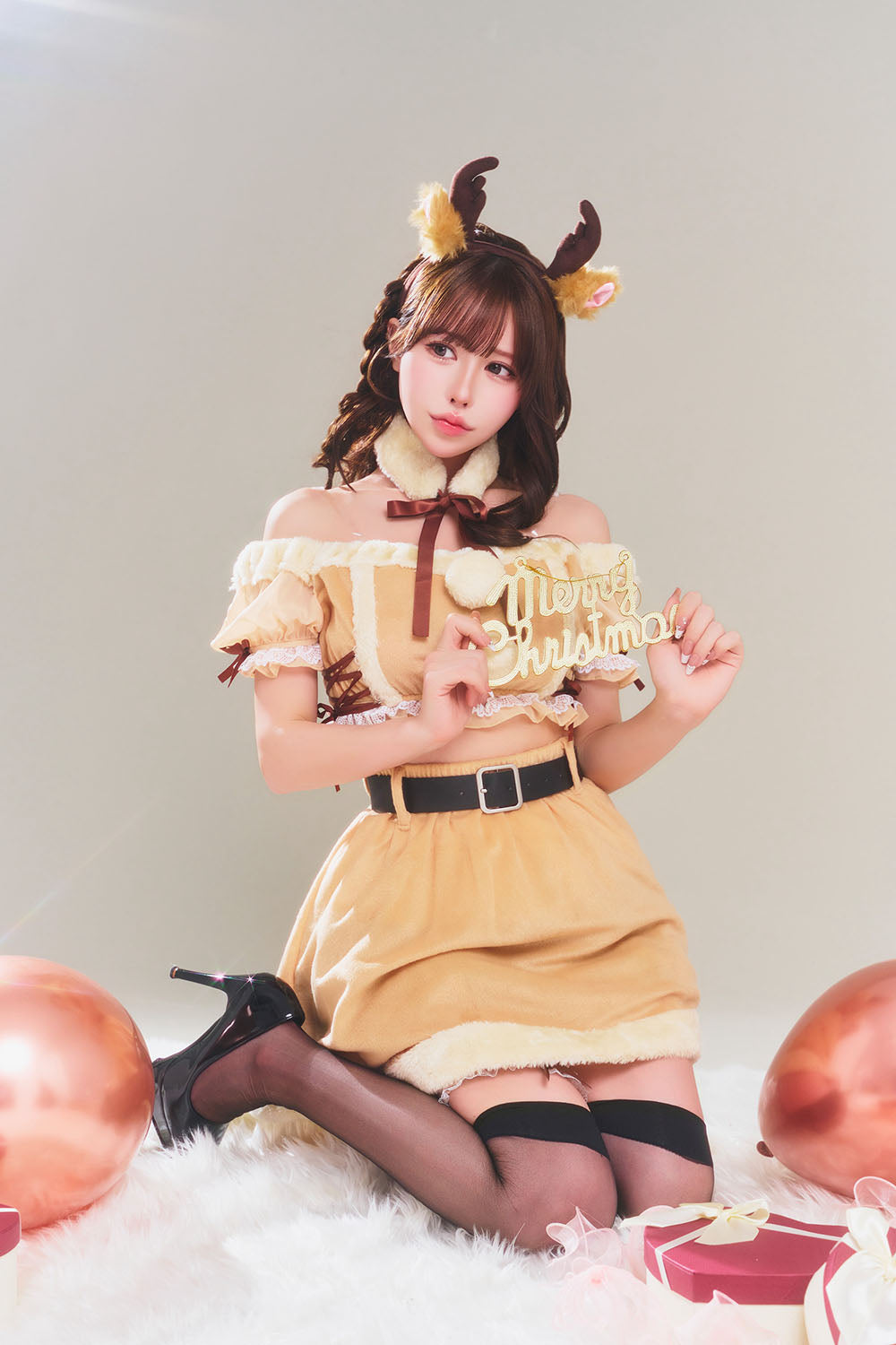 コスプレ クリスマス トナカイ グランノエル セパレートトナカイ レディース フリーサイズ ブラウン【クリアストーン】