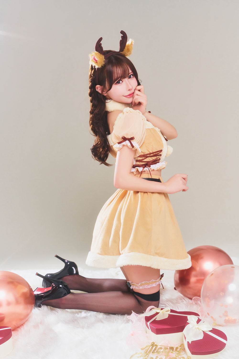 コスプレ クリスマス トナカイ グランノエル セパレートトナカイ レディース フリーサイズ ブラウン【クリアストーン】