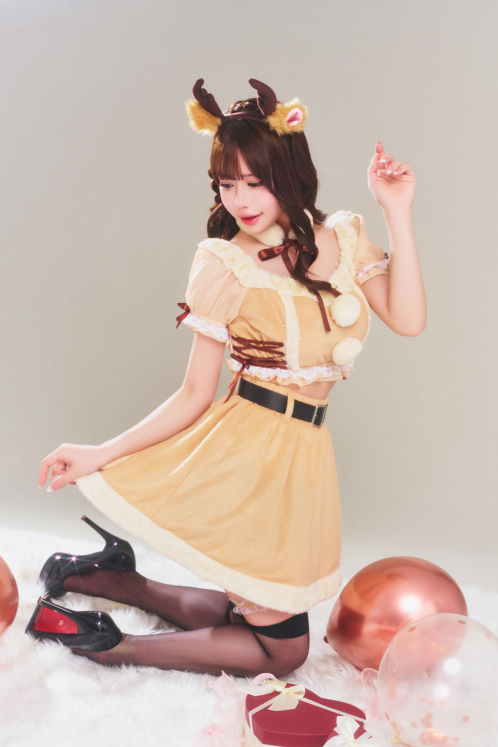 コスプレ クリスマス トナカイ グランノエル セパレートトナカイ レディース フリーサイズ ブラウン【クリアストーン】