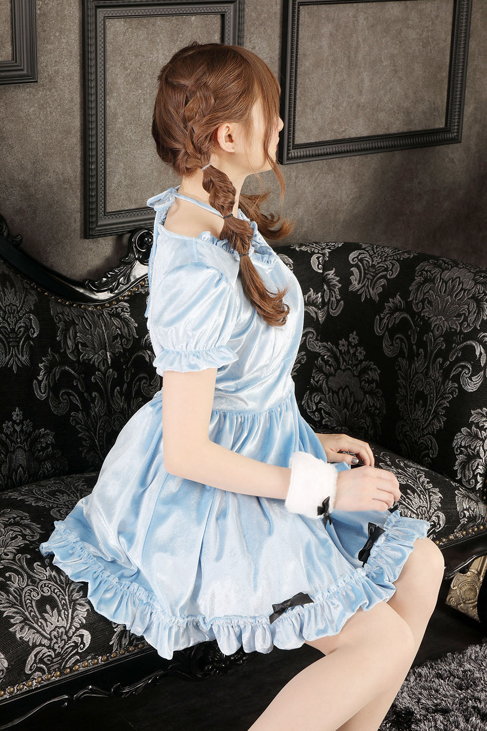 コスプレ ハロウィン うさぎ フロイマイン 清純白うさぎ レディース フリーサイズ ピンク/ブルー 【クリアストーン】