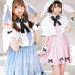 コスプレ ハロウィン うさぎ フロイマイン 清純白うさぎ レディース フリーサイズ ピンク/ブルー 【クリアストーン】