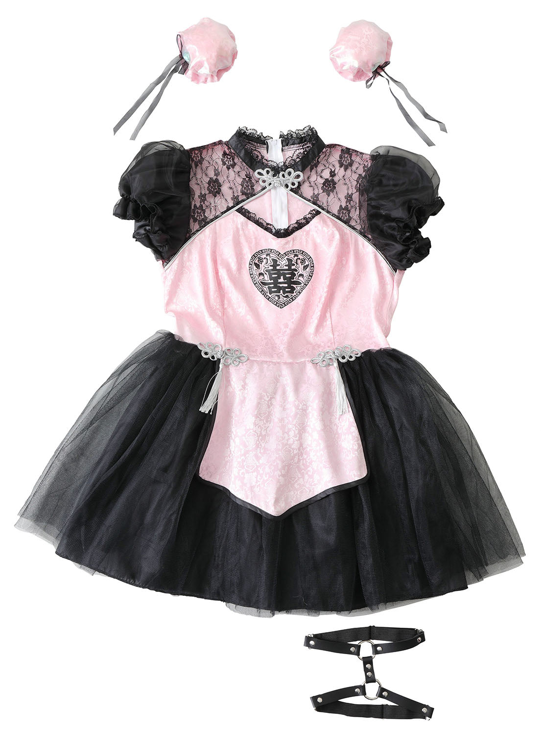 コスプレ ハロウィン チャイナ フロイマイン 本命ももチャイナ/本命あおチャイナ レディース フリーサイズ ピンク/ブルー【クリアストーン】