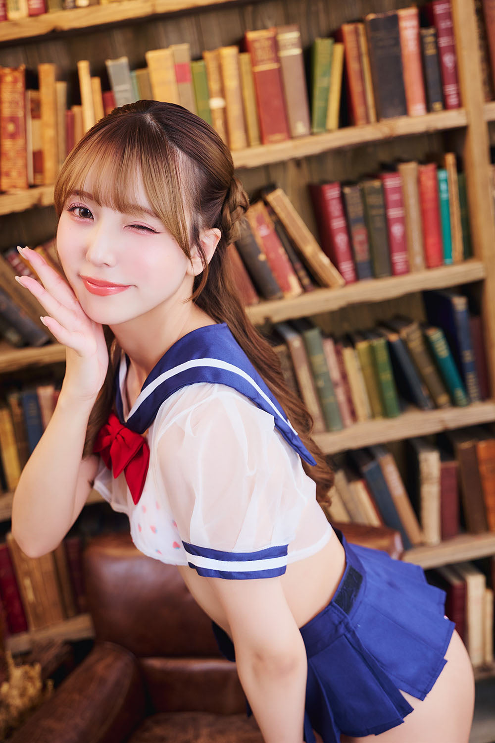 コスプレ セーラー服 制服 SecretRose シースルーセーラー レディース フリーサイズ ネイビー ホワイト【クリアストーン】♡