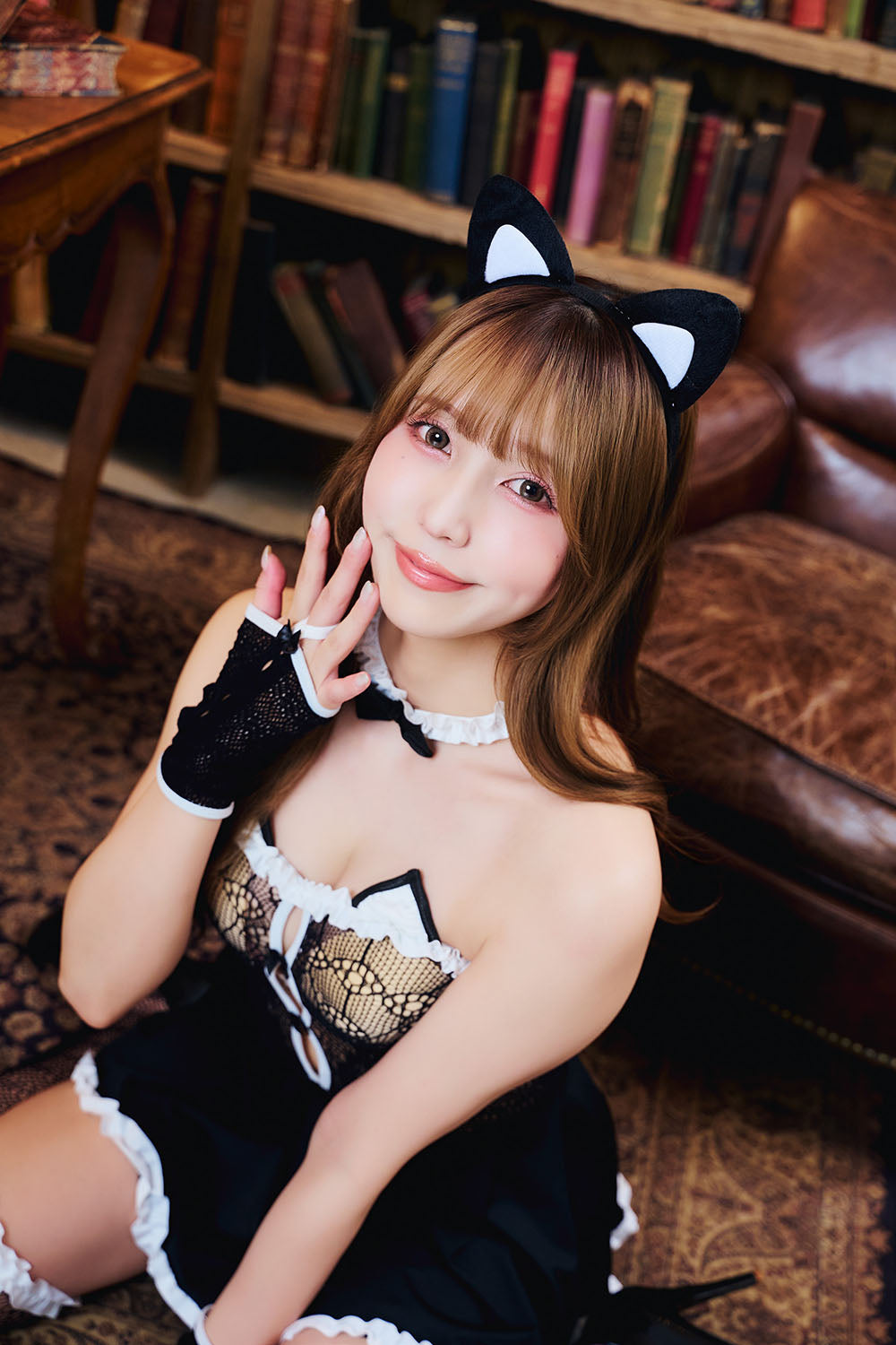 コスプレ ねこ SecretRose フィッシュネットキャット レディース フリーサイズ ブラック【クリアストーン】♡