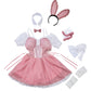 コスプレ ハロウィン うさぎ バニー リュバンミニョン トゥインクルバニー レディース フリーサイズ ピンク【クリアストーン】
