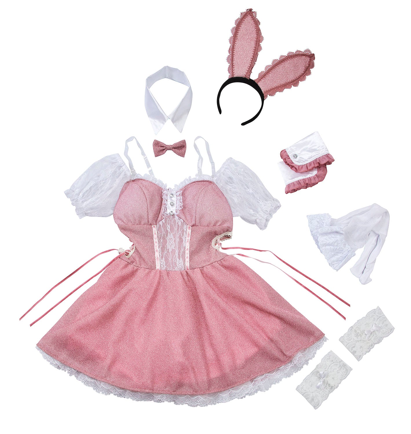 コスプレ ハロウィン うさぎ バニー リュバンミニョン トゥインクルバニー レディース フリーサイズ ピンク【クリアストーン】