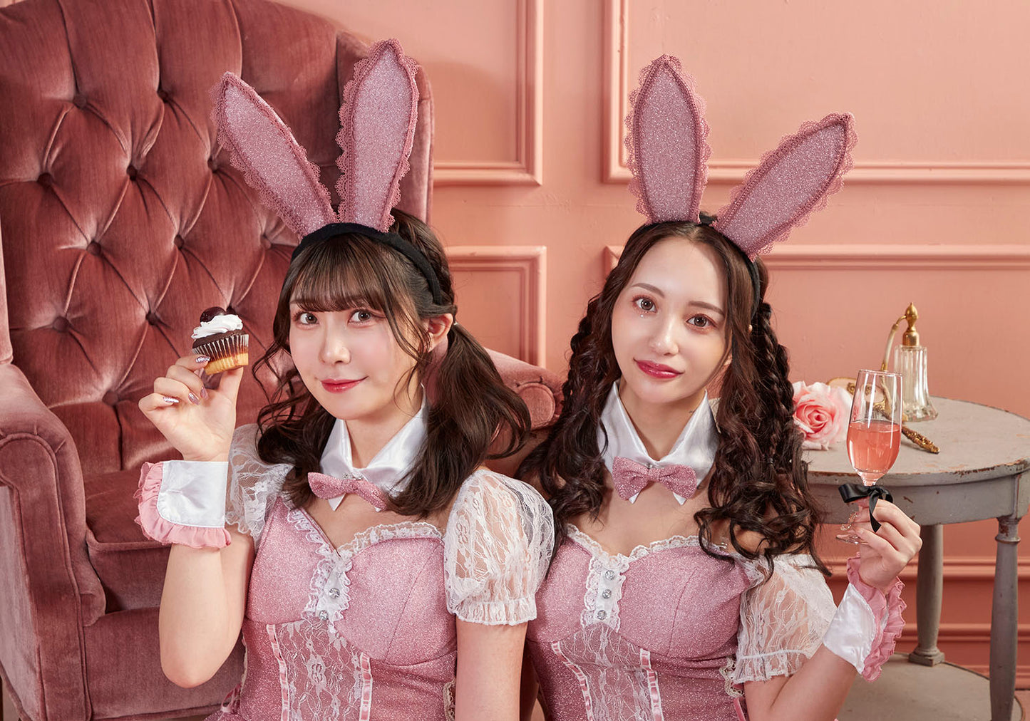 コスプレ ハロウィン うさぎ バニー リュバンミニョン トゥインクルバニー レディース フリーサイズ ピンク【クリアストーン】