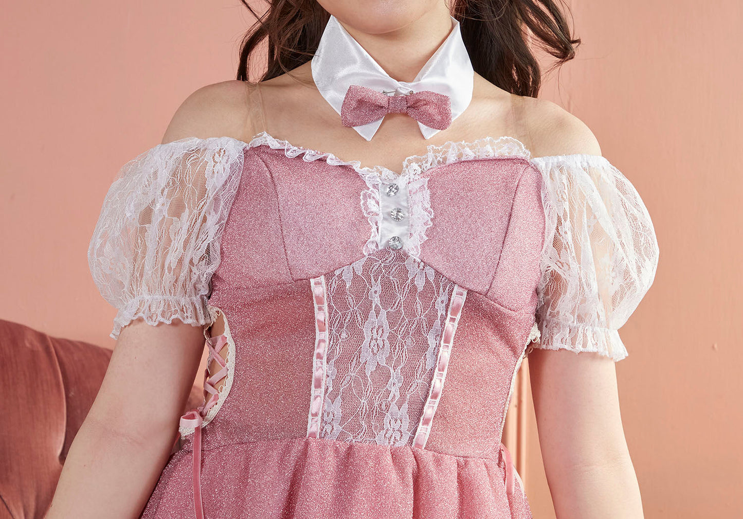 コスプレ ハロウィン うさぎ バニー リュバンミニョン トゥインクルバニー レディース フリーサイズ ピンク【クリアストーン】