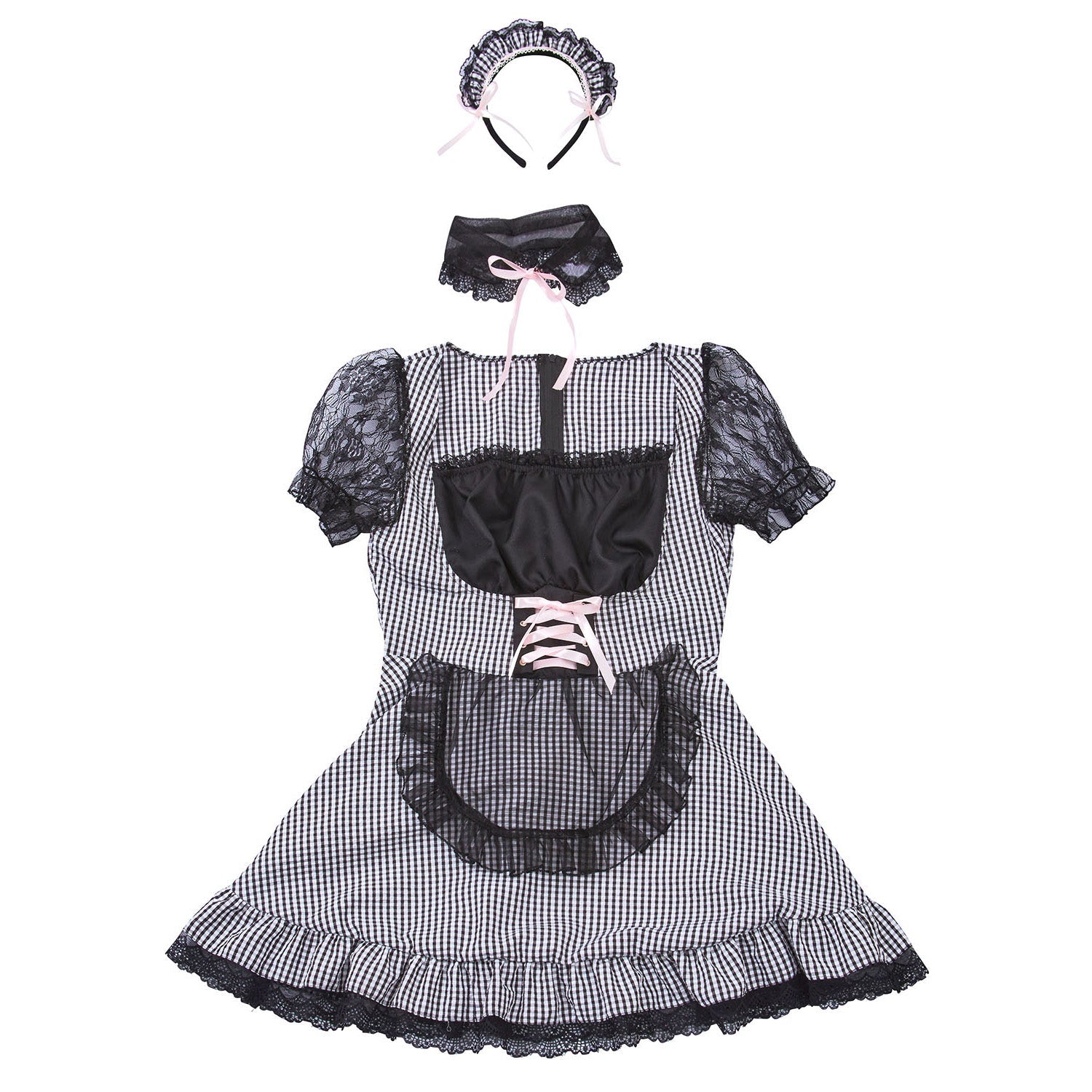 コスプレ メイド コケティッシュガーリー ギンガムコルセットメイド