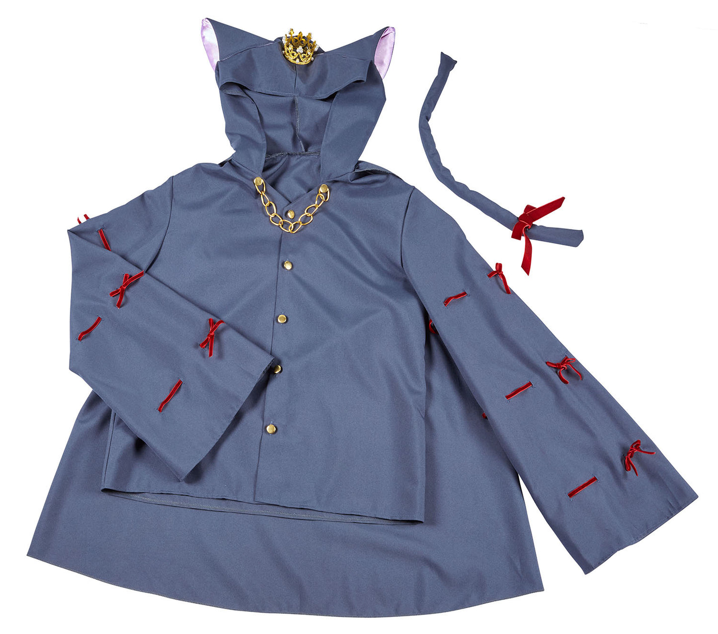 コスプレ ハロウィン 猫 ファングル ケットシーシャツ ユニセックス グレー【クリアストーン】♡