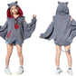 コスプレ ハロウィン こうもり ファングル こうもりパーカー ユニセックス フリーサイズ グレー【クリアストーン】♡