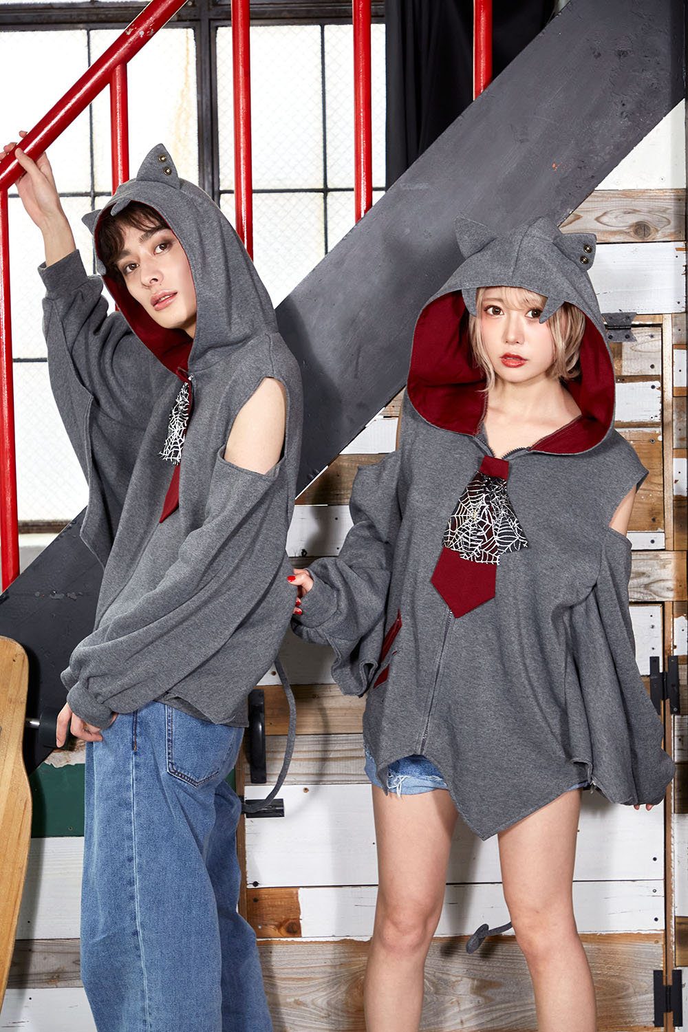 コスプレ ハロウィン こうもり ファングル こうもりパーカー ユニ