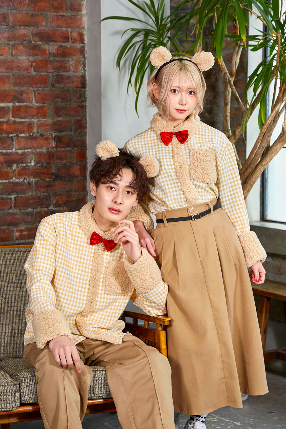 コスプレ ハロウィン くま ファングル テディベアシャツ ユニセックス フリーサイズ ブラウン【クリアストーン】