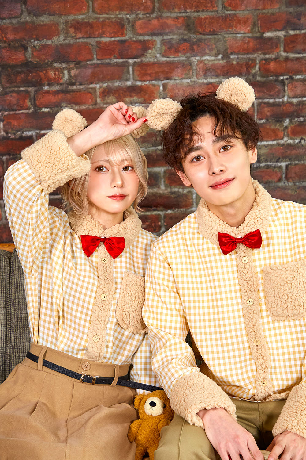 コスプレ ハロウィン くま ファングル テディベアシャツ ユニセックス フリーサイズ ブラウン【クリアストーン】