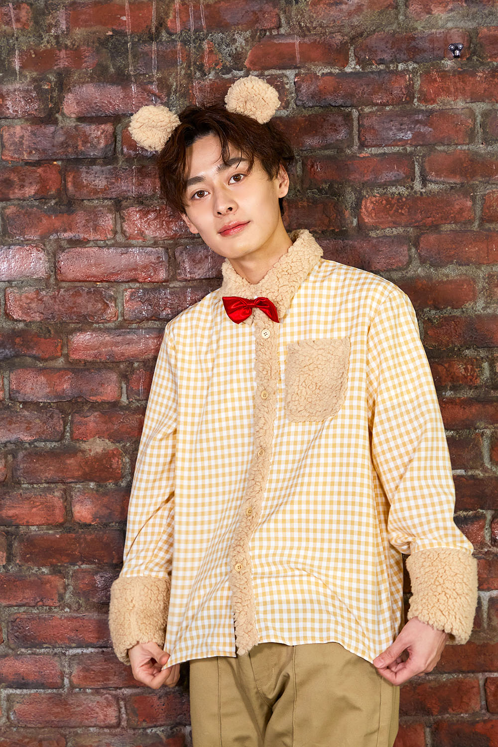 コスプレ ハロウィン くま ファングル テディベアシャツ ユニセックス フリーサイズ ブラウン【クリアストーン】