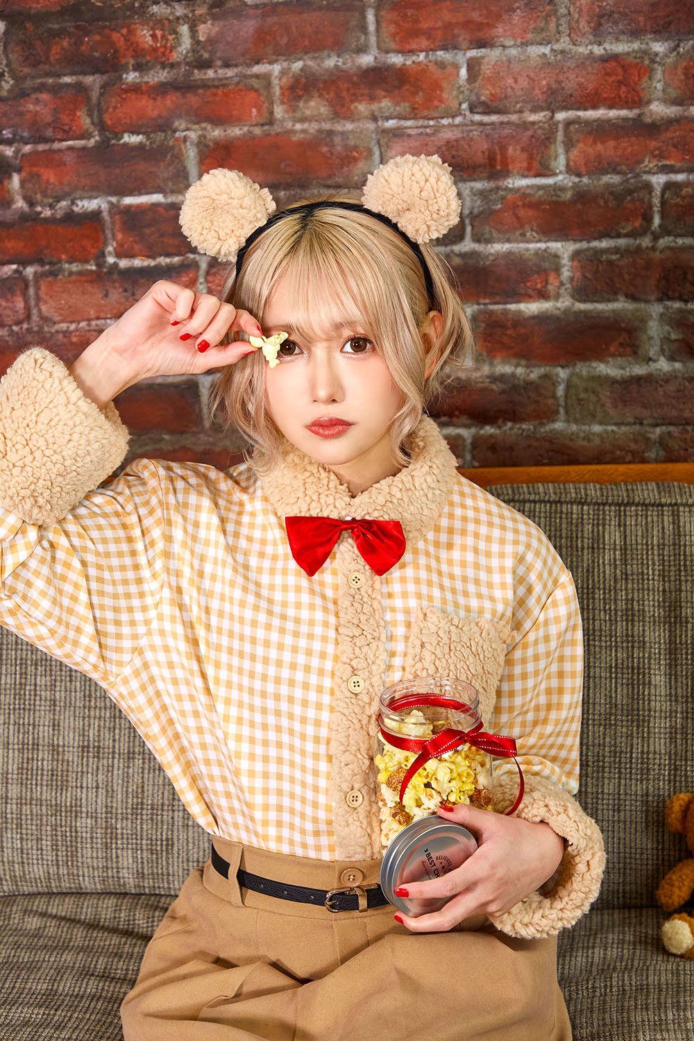 コスプレ ハロウィン くま ファングル テディベアシャツ ユニセックス フリーサイズ ブラウン【クリアストーン】