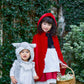 コスプレ キッズ こども 赤ずきん ハロウィン フォレストレッドケープガール 100cm/120cm/140cm レッド【クリアストーン】