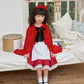 コスプレ キッズ こども 赤ずきん ハロウィン フォレストレッドケープガール 100cm/120cm/140cm レッド【クリアストーン】