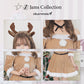 《JamsCollection着用》コスプレ クリスマス トナカイ ミミノエル 2WAYスリーブトナカイ レディース フリーサイズ ブラウン 【クリアストーン】