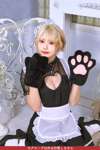 コスプレ 小物 アニマル 動物 仮装 もふもふアニマル ねこ うさぎ きつね おおかみ フリーサイズ ホワイト/ブラック/ブラウン/グレー【クリアストーン】