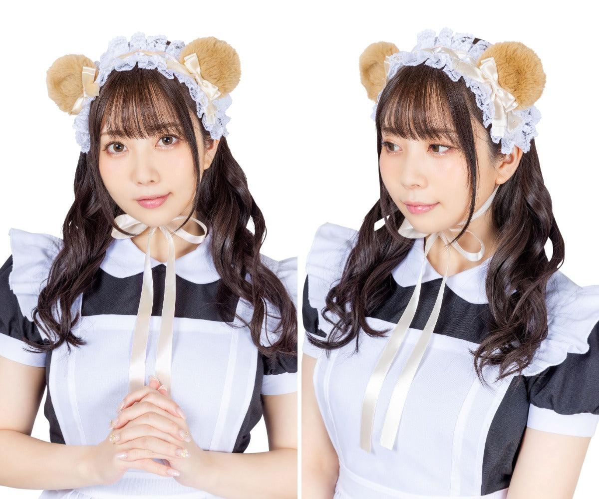 コスプレ小物 ハロウィン アニマルヘッドドレス リリパレ レディース フリーサイズ 白ねこ/黒ねこ/うさぎ/くま【クリアストーン】