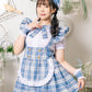 コスプレ ハロウィン メイド リリパレ アイドルチェックメイド レディース フリーサイズ ブルー