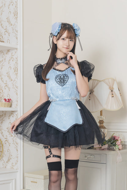《JamsCollection着用》コスプレ ハロウィン チャイナ フロイマイン 本命ももチャイナ/本命あおチャイナ レディース フリーサイズ ピンク/ブルー【クリアストーン】♡