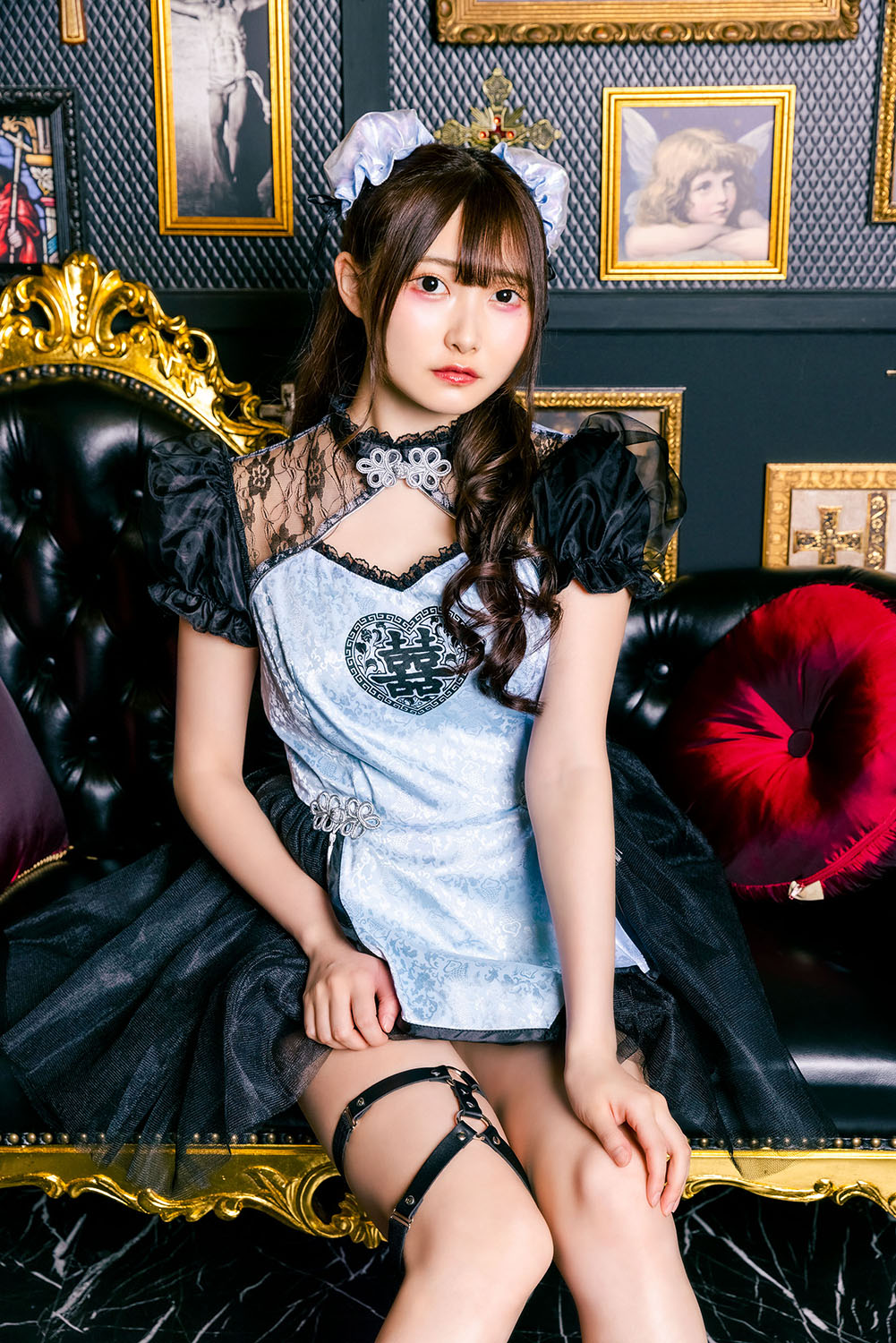 コスプレ ハロウィン チャイナ フロイマイン 本命ももチャイナ/本命あおチャイナ レディース フリーサイズ ピンク/ブルー【クリアストーン】