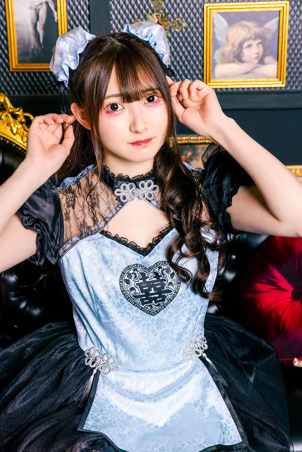 コスプレ ハロウィン チャイナ フロイマイン 本命ももチャイナ/本命あおチャイナ レディース フリーサイズ ピンク/ブルー【クリアストーン】