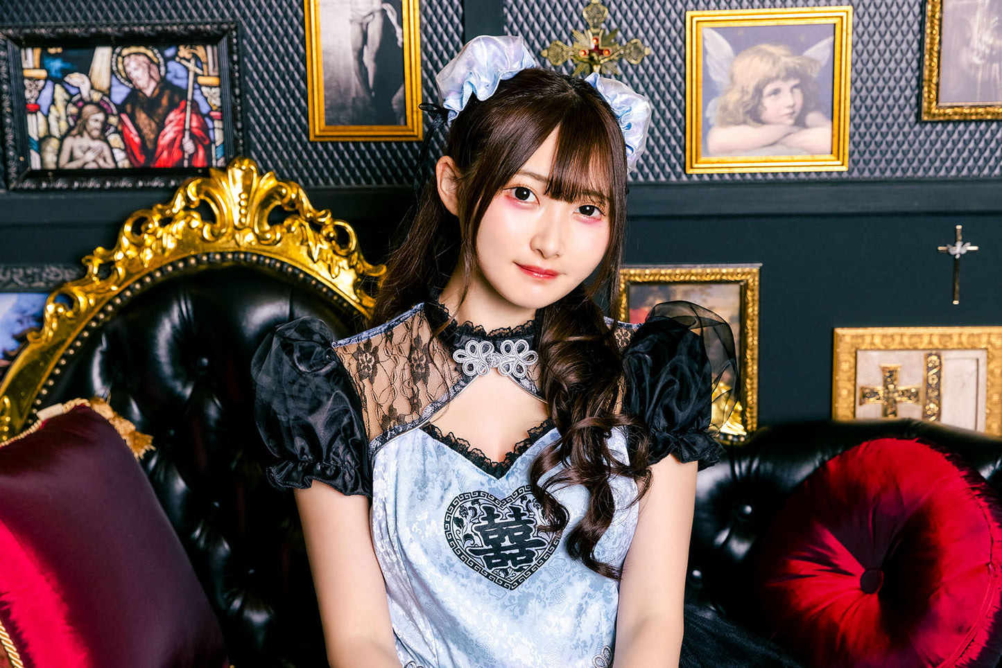 コスプレ ハロウィン チャイナ フロイマイン 本命ももチャイナ/本命あおチャイナ レディース フリーサイズ ピンク/ブルー【クリアストーン】