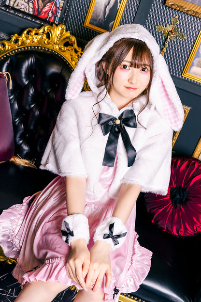 コスプレ ハロウィン うさぎ フロイマイン 清純白うさぎ レディース フリーサイズ ピンク/ブルー 【クリアストーン】