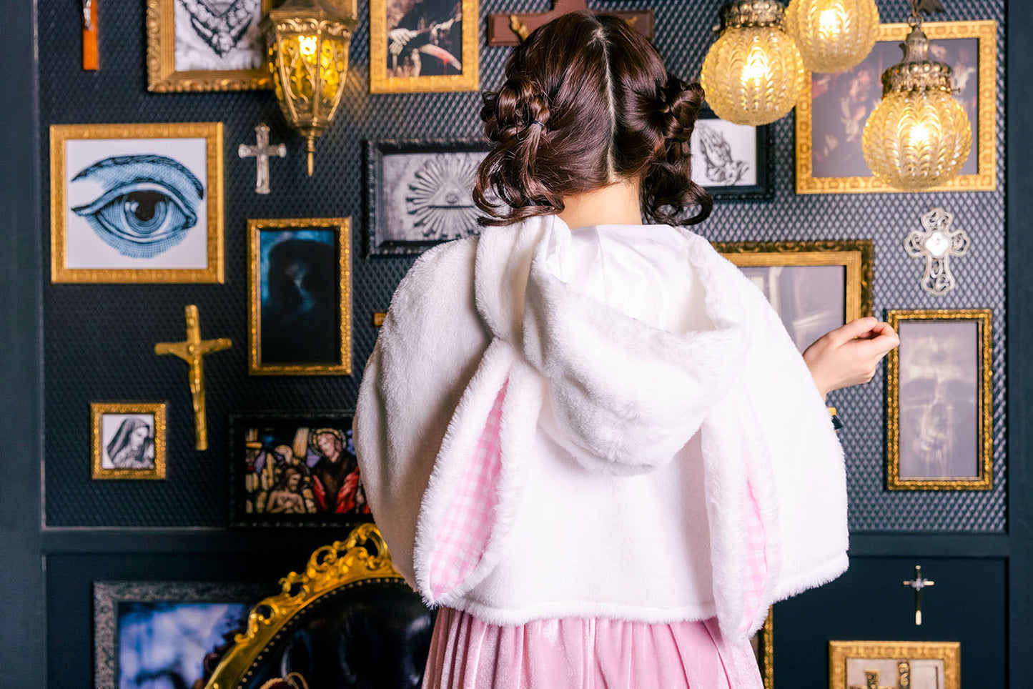 コスプレ ハロウィン うさぎ フロイマイン 清純白うさぎ レディース フリーサイズ ピンク/ブルー 【クリアストーン】