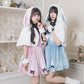 《JamsCollection着用》コスプレ ハロウィン うさぎ フロイマイン 清純白うさぎ レディース フリーサイズ ピンク/ブルー 【クリアストーン】