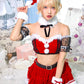 コスプレ クリスマス サンタ シュガーウィップ レースビスチェサンタ レディース フリーサイズ ロイヤルレッド/ロイヤルブルー【クリアストーン】