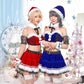コスプレ クリスマス サンタ シュガーウィップ レースビスチェサンタ レディース フリーサイズ ロイヤルレッド/ロイヤルブルー【クリアストーン】♡