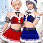 コスプレ クリスマス サンタ シュガーウィップ レースビスチェサンタ レディース フリーサイズ ロイヤルレッド/ロイヤルブルー【クリアストーン】♡