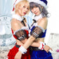 コスプレ クリスマス サンタ シュガーウィップ レースビスチェサンタ レディース フリーサイズ ロイヤルレッド/ロイヤルブルー【クリアストーン】♡
