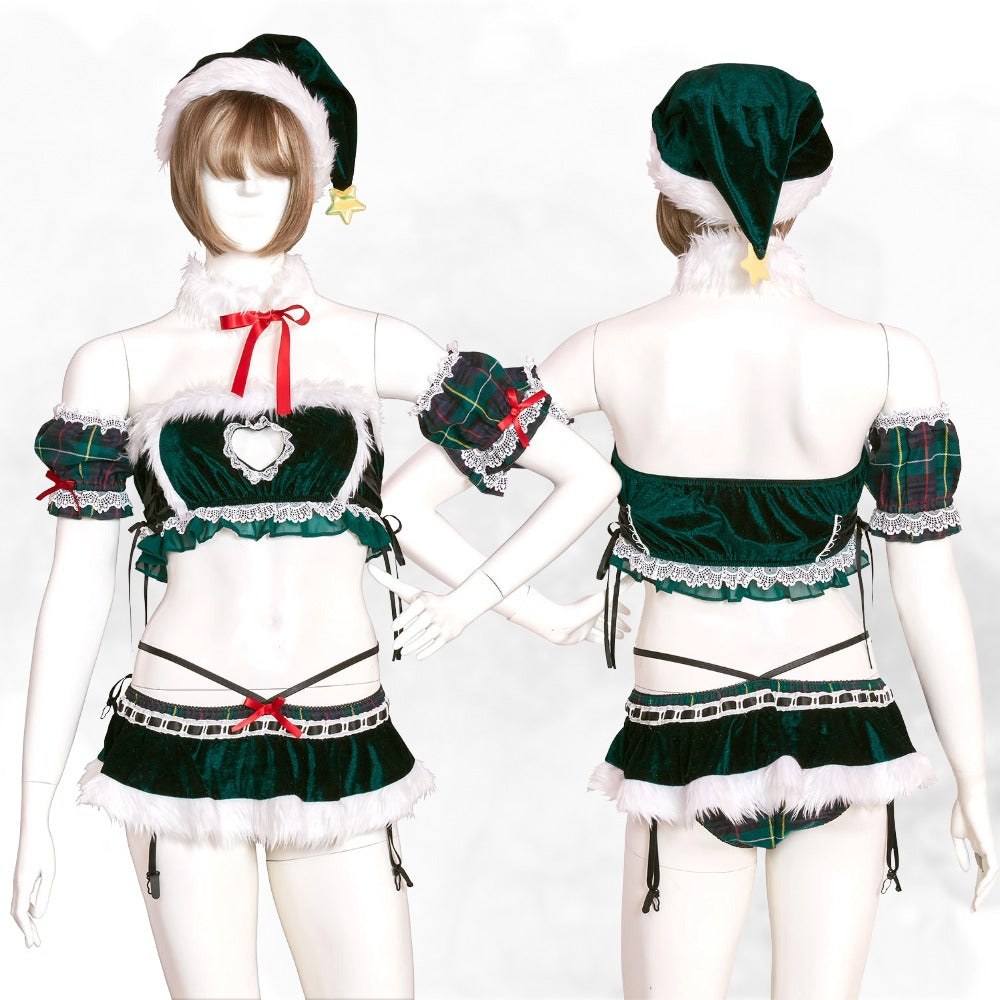 コスプレ クリスマス サンタ シュガーウィップ ツリーサンタランジェリー レディース フリーサイズ グリーン 【クリアストーン】