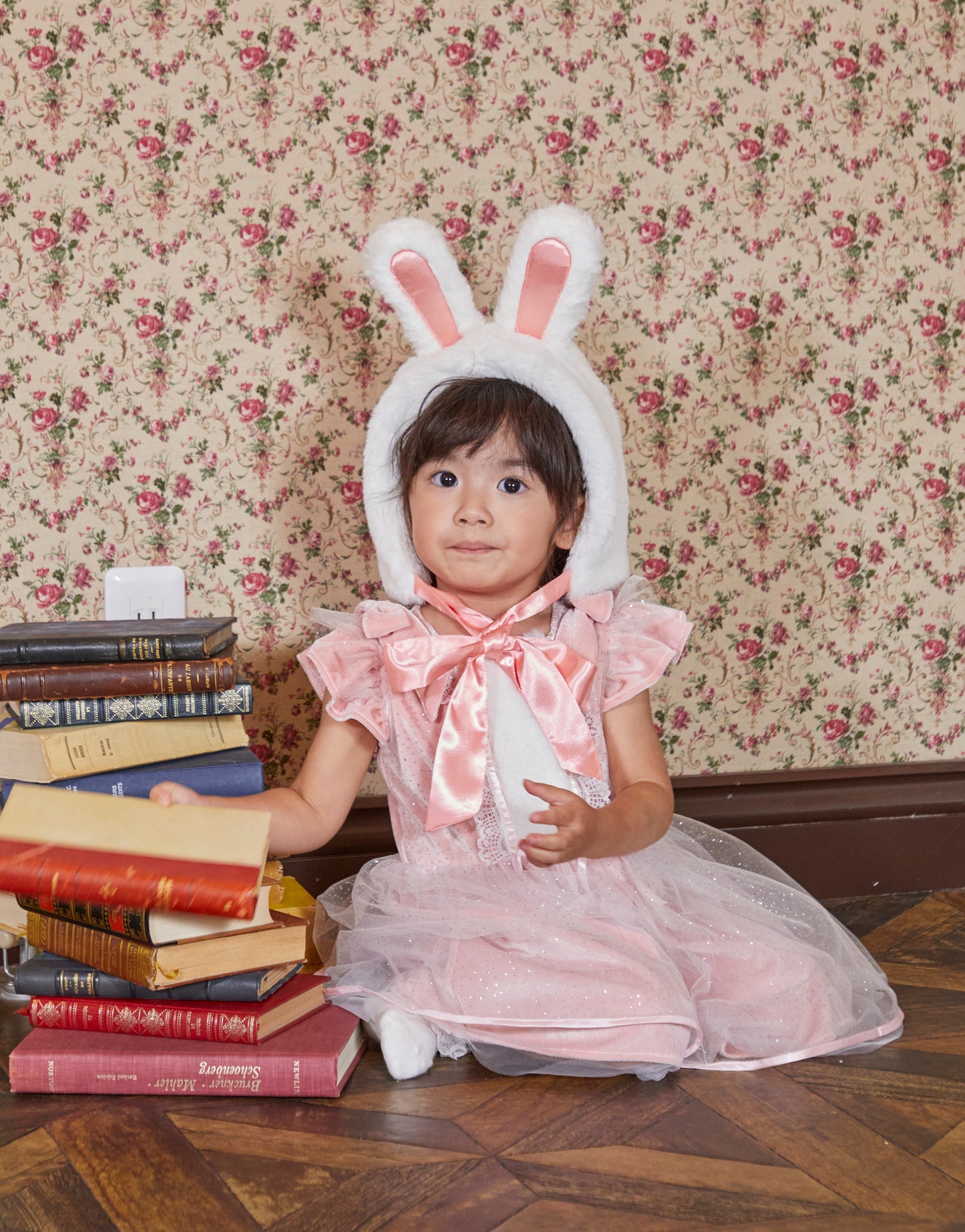 コスプレ うさぎ もこもこうさちゃんかぶりもの ベビー こども 赤ちゃん 幼児 ホワイト【クリアストーン】