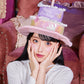 誕生日 帽子 お祝い ケーキ バタフライケーキハット ユニセックス フリーサイズ パステルカラー【クリアストーン】